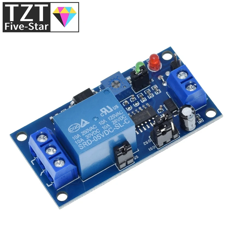 DC 5V 12V Time Relay Module Normal Open Time Delay Relay Timing Relay Control Switch Adjustable Potentiometer LED Indicator