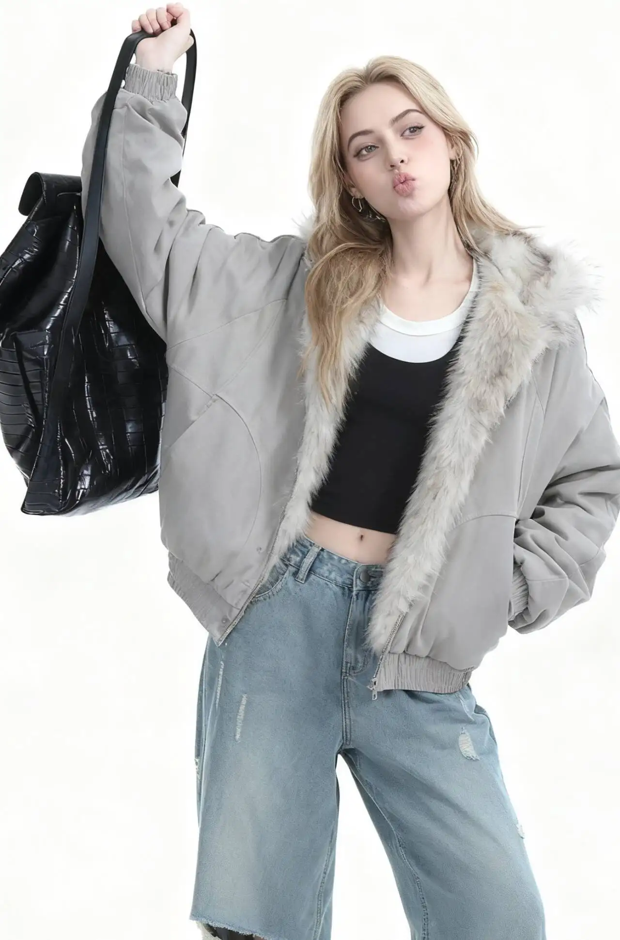 سترات باركاس للسيدات للشتاء من القطن الحيوي مبطنة بأزرار مكشكشة أنيقة حضرية وفريدة من نوعها وحديثة عالية الجودة وعصرية ومتينة