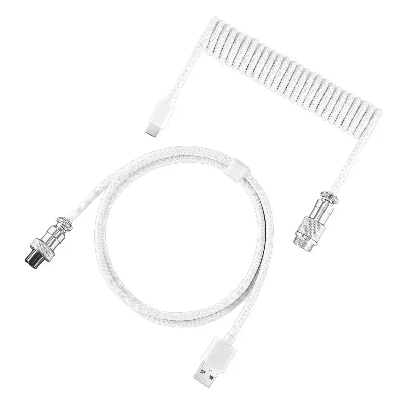USB Type C Mechanical Keyboard Pilot Desktop Computer Aviation Connector Cable Mechanical Keyboard Coil Cable