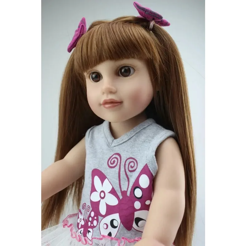 Realistic Girl Reborn Dolls Nursing 18'' Long Hair Doll Fashion Interactive Dolls