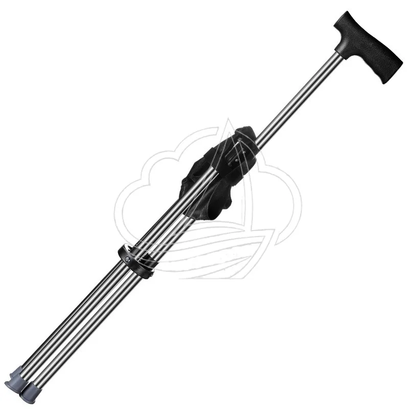 Multifunctional 2-in-1 Ultra-Light Folding Stool Crutch, Stainless Steel Portable Cane for Outdoor Travel & Mountaineering