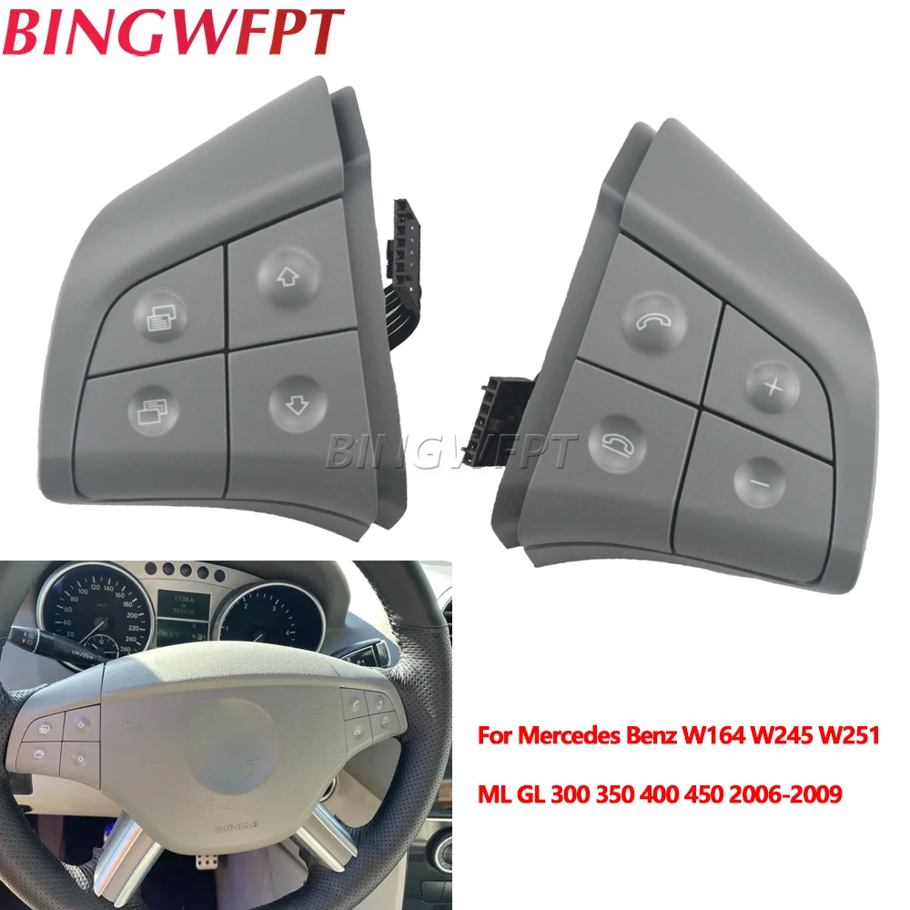 W164 W245 W251 Car Multifunction Steering Wheel Control Switch Button Kit For Mercedes Benz ML GL B R Class 2006 2007 2008 2009