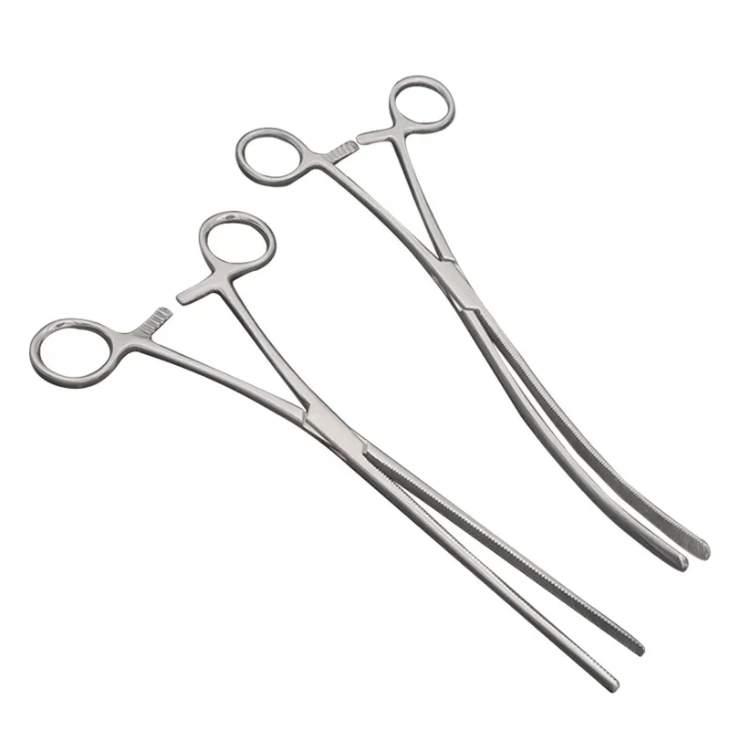 16.5cm/25cm Bowel Forceps Bowel Clamps Intestinal Forceps Orthopedic Veterinary Surgical Instruments Straight Curved