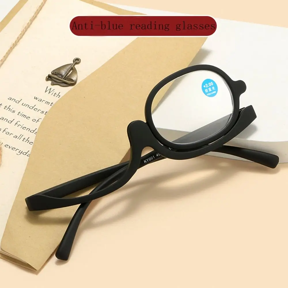 NEW Magnifying Rotating Makeup Reading Glasses Women Flip Down Lenses Cosmetic Eyeglasses Folding Eye Make Up Eyewear Gafas