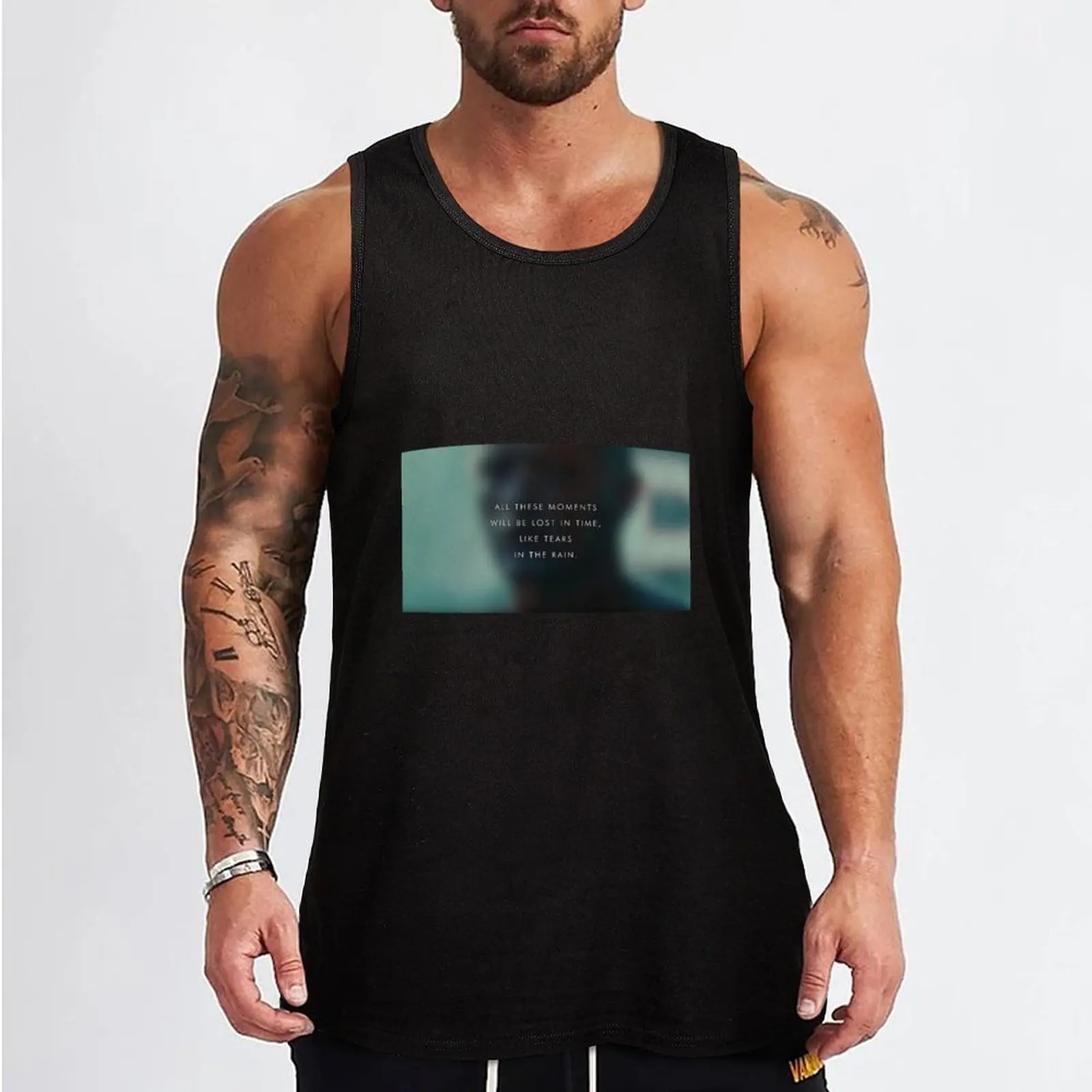 Camiseta sin mangas con póster de lágrimas en la lluvia para hombre, accesorios de gimnasio, productos más vendidos, ropa de gimnasio