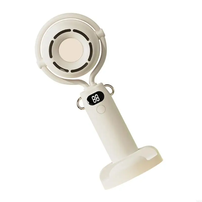 Small Handheld Fan with Cartoon Theme Foldable Design USB Rechargeable 5 Modes Lightweight for Outdoor Indoor Cooling N58D