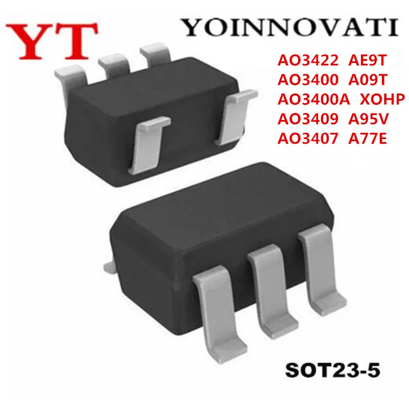 50pcs SI2312 AE9T AO3400  A09T AO3400A  XOHP AO3409  A9TV AO3407  A77E SOT-23