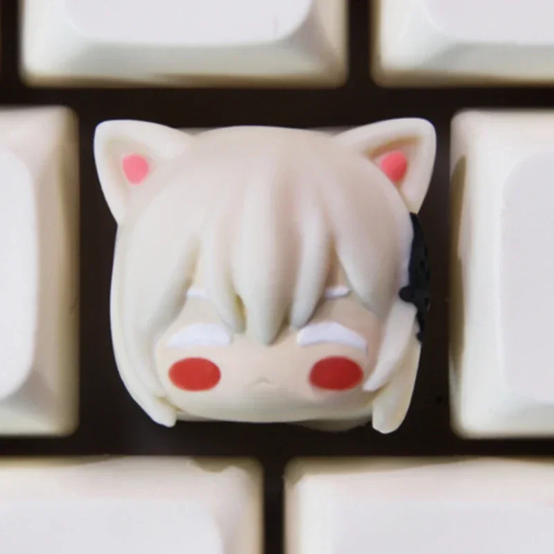 Imagem -05 - Era-personalizado 3d Anime Cartoon Keycap Original Resina Keycap Remram dos Desenhos Animados Emilia Acessórios Teclado Mecânico Presente Kawaii