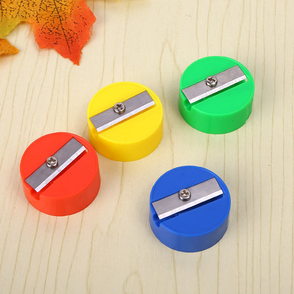 

100pcs Plastic Round Design Sharpener Pencil Sharpener Handheld Sharpener Students Stationery Supplies for Kids Children (Random