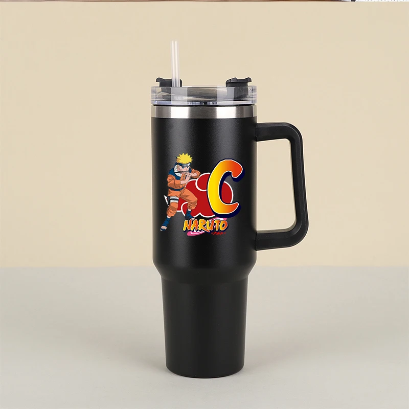 Uzumakied Narutos Men Cup Large Capacity Portable Handle Water Bottle Stainless Steel Insulation Cup Coffee Insulation Cups 40oz