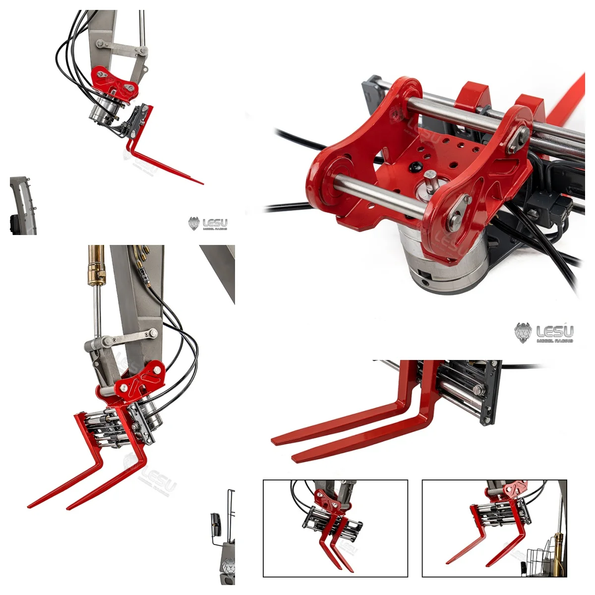 

1/14 LESU RC Hydraulic Excavator Metal 270°Rotatable Fork for Aoue C374F Radio Control Digger Heavy Machine Model Toy Adults