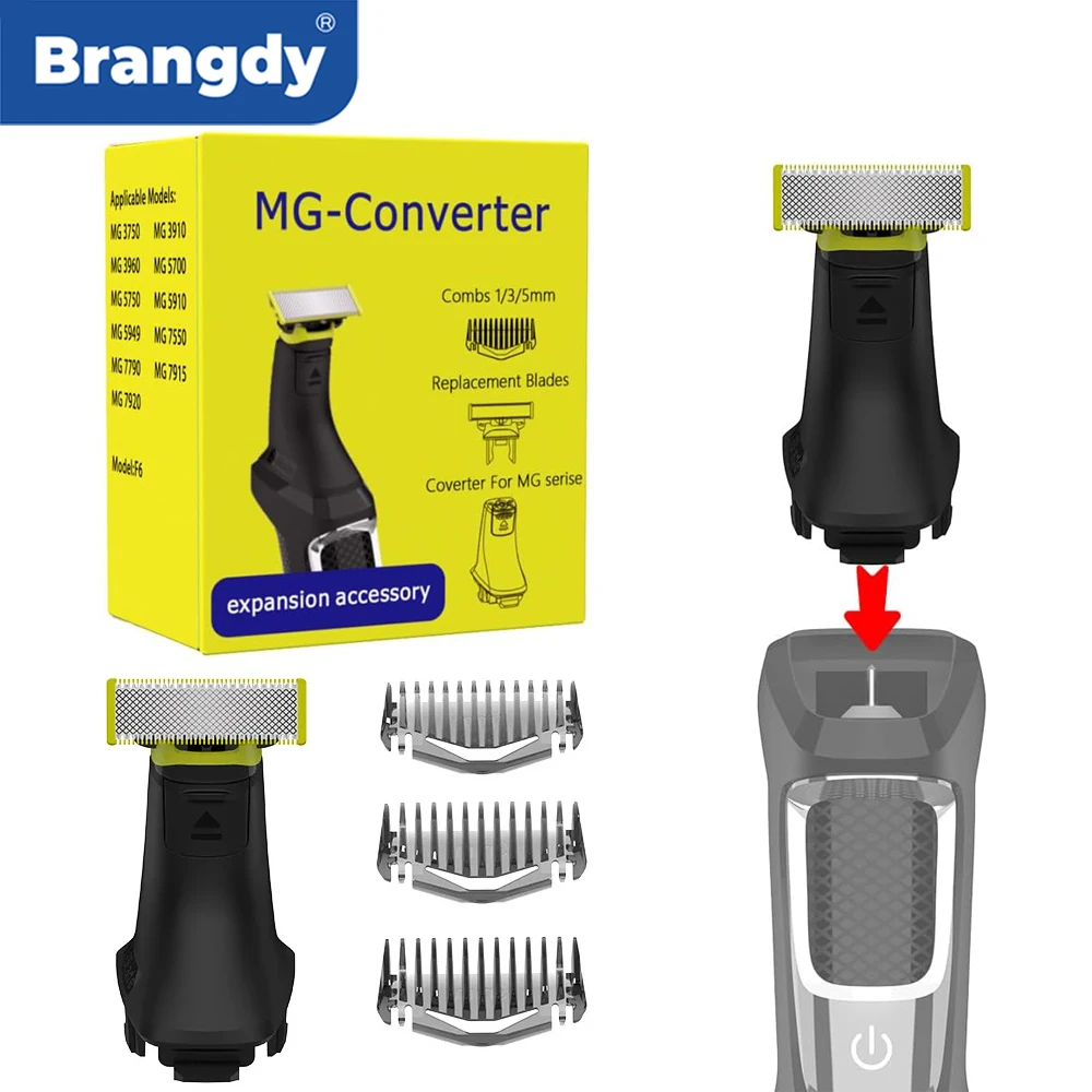 شفرات بديلة لماكينة الحلاقة متعددة الوظائف من Brangdy متوافقة مع سلسلة اللحية الكهربائية Norelco Multigroom 3000 5000 7000 9000