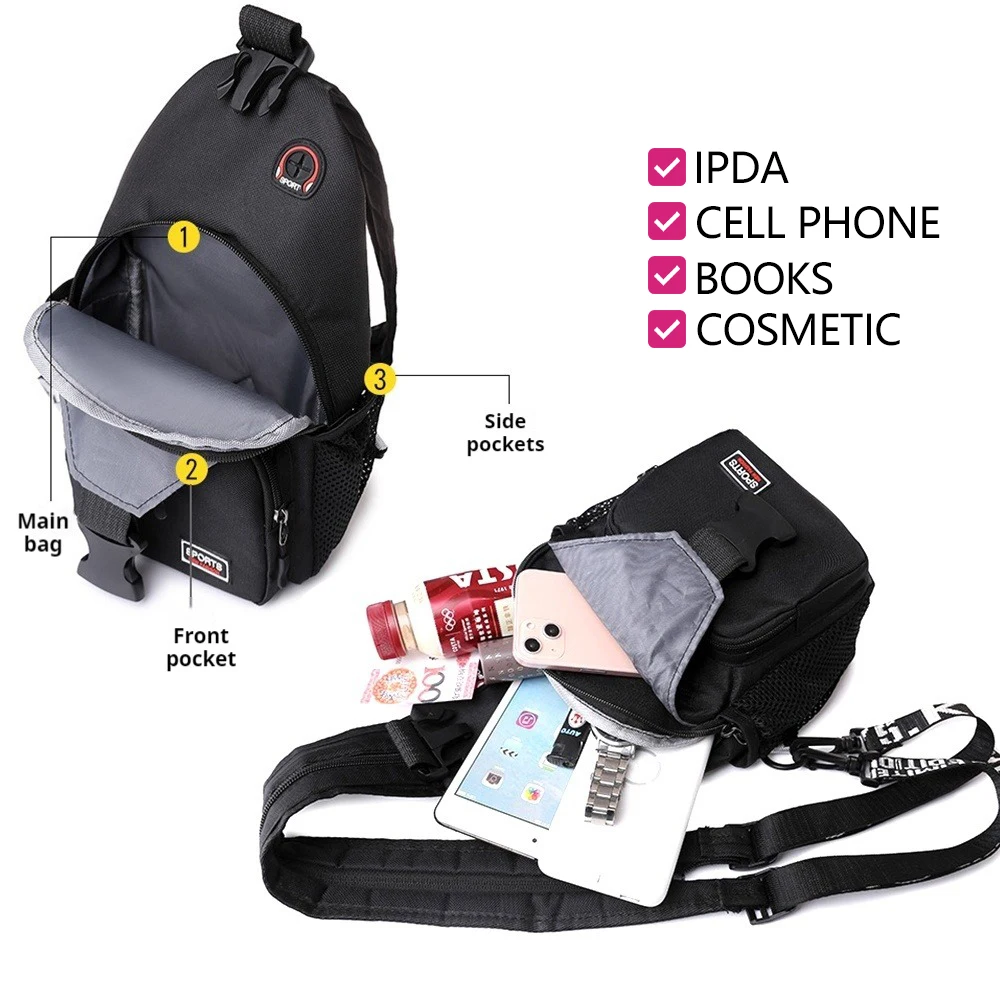 Brusttasche Schulter Umhängetasche Umhängetasche Männer Sport Funktionelle Laufen Radfahren Tasche Messengers Taschen Sling Pack