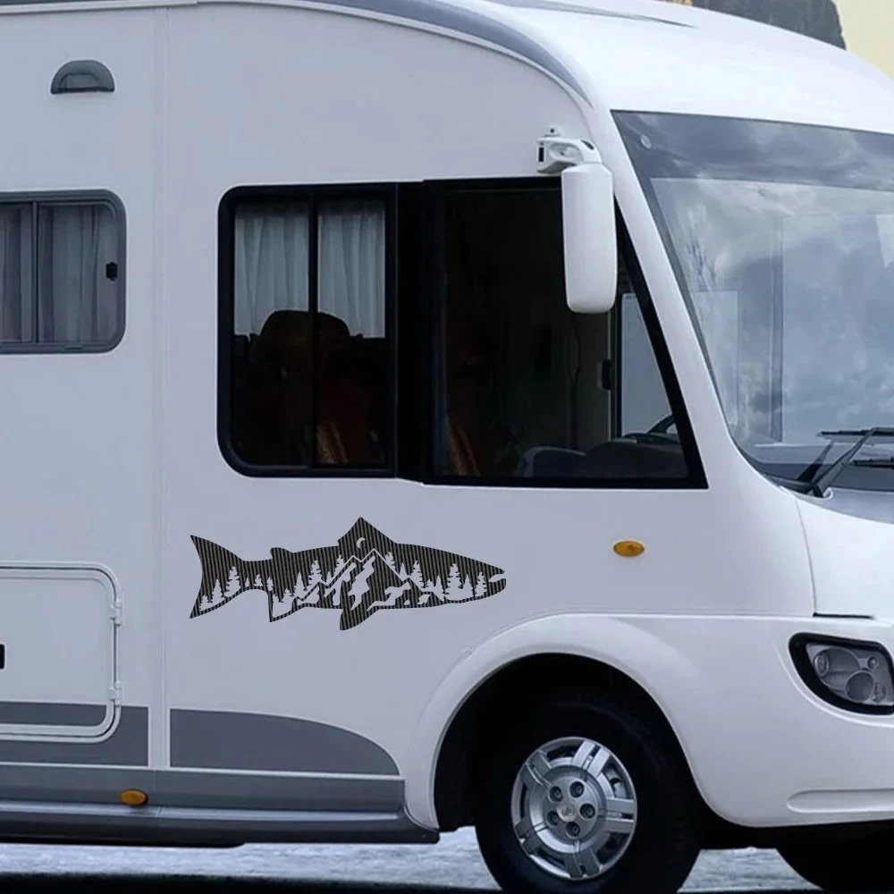 Graphics Forest Fish Decor Sticker Car Body Decoration Van Camping Rv Motohome Caravan Motor Vehicle Auto Tuning Accessories view 3