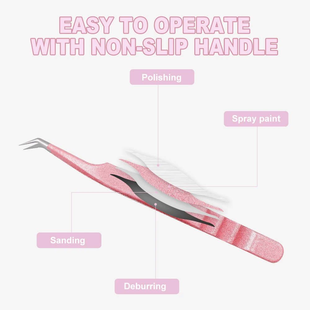 AILEISHI Roestvrij Staal Hoge Precisie Valse Wimper Pincet Rechte Gebogen Puntige Tip Pincet Lash Extension Makeup Tools