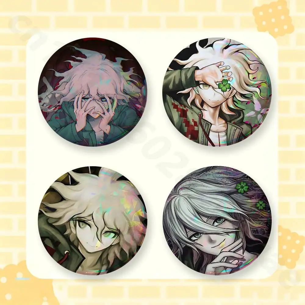 N-Nagito Komaeda  2 Pieces Set Badge Set Fashion Brooches for Women Men Backpack Accessory Bag Badge