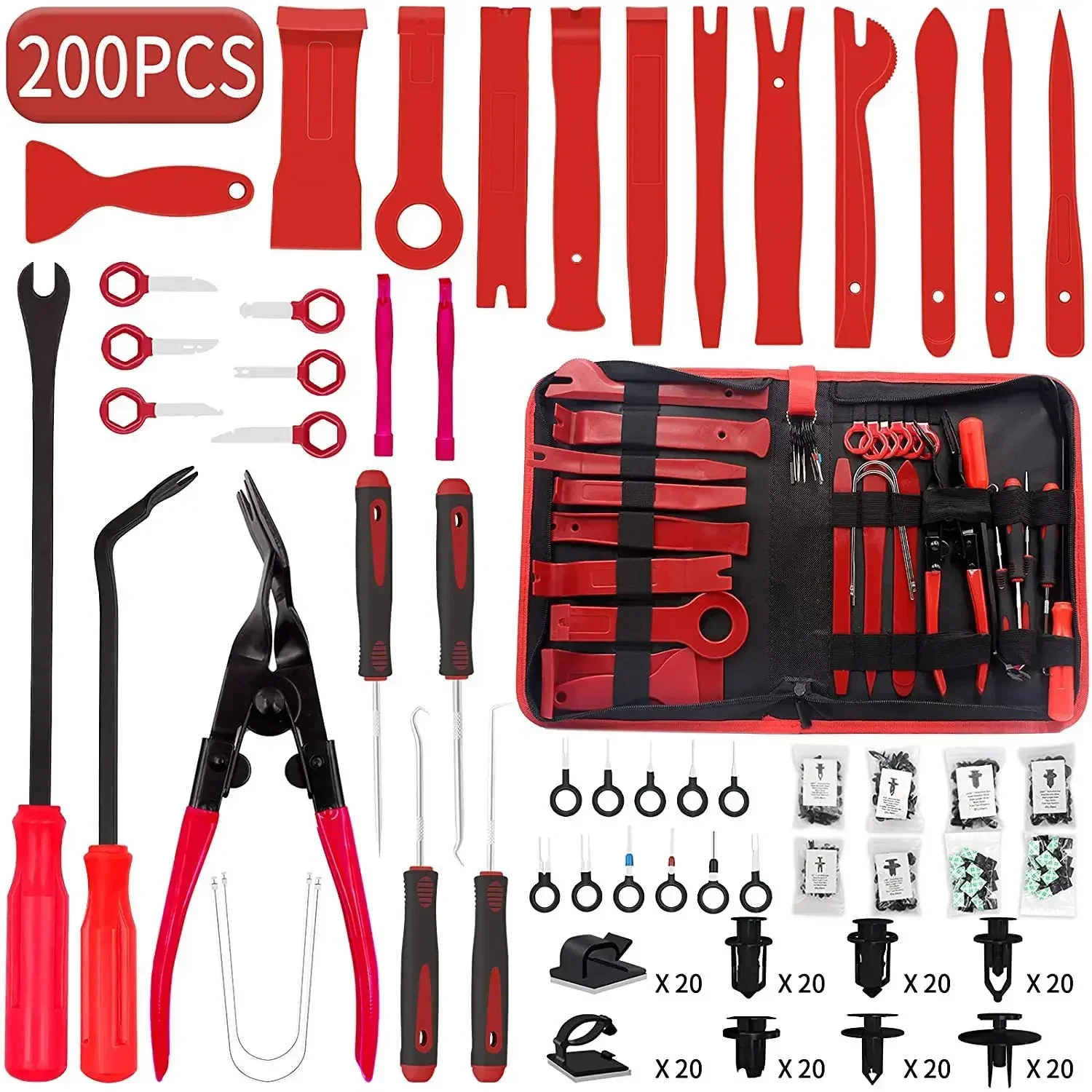 

NEW 200PCS/Set Car Trim Removal Tool Pry Kit Car Panel Tool Stereo Removal Tool Kit Auto Hand-held Disassembly Tools