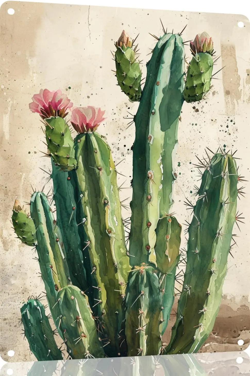 TopPacific кактус винтажный жестяной знак, винтажный домашний декор, цветок, искусство, суккуленты, настенный знак, Декор, Юго-Западное Ботаническое искусство для дома K