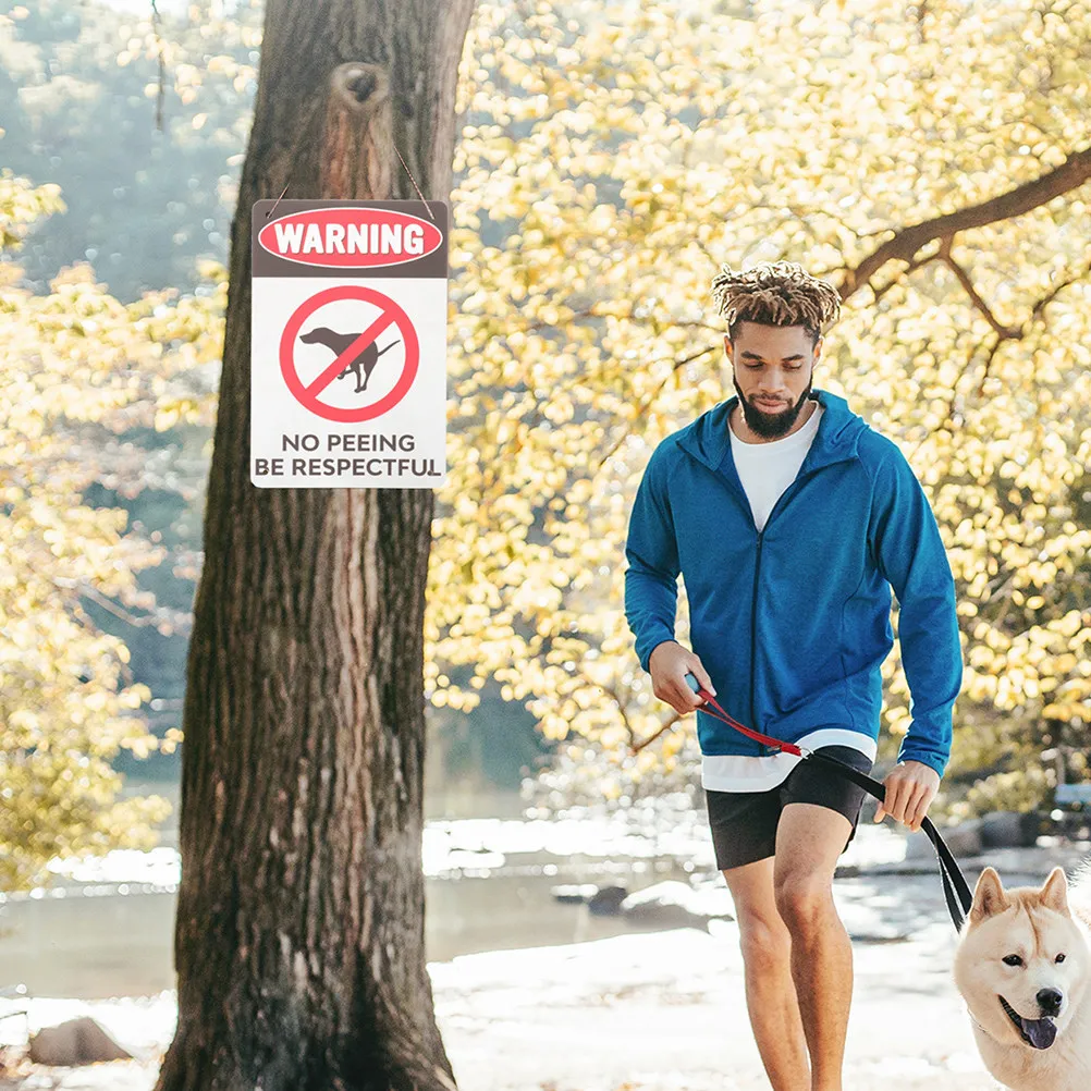 Señal de advertencia de orina de perros, señal de prohibido defecar para patio, jardín, césped, decorativa, resistente, ligera, fácil de instalar, limpiar después de su uso.