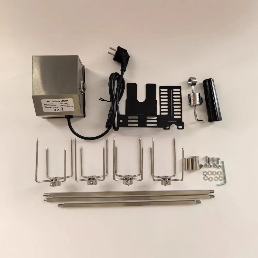 New Stainless Steel Electric Automatic Rotisserie Spit BBQ Grill Roast Chicken Fork for Outdoor Barbecue