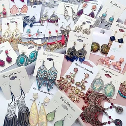 10/20 Pairs/Lot Mixed Style 925 Silver Needle Copper Earrings Bohemian Vintage Exaggerate Ethnic Style Earring Jewelry Gifts
