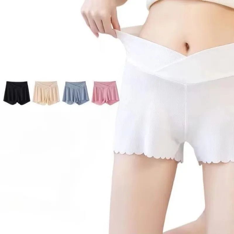 

Защитные брюки для беременных, летние тонкие брюки с антибликовым покрытием, большие размеры, внешняя одежда, шорты из ледяного шелка для беременных