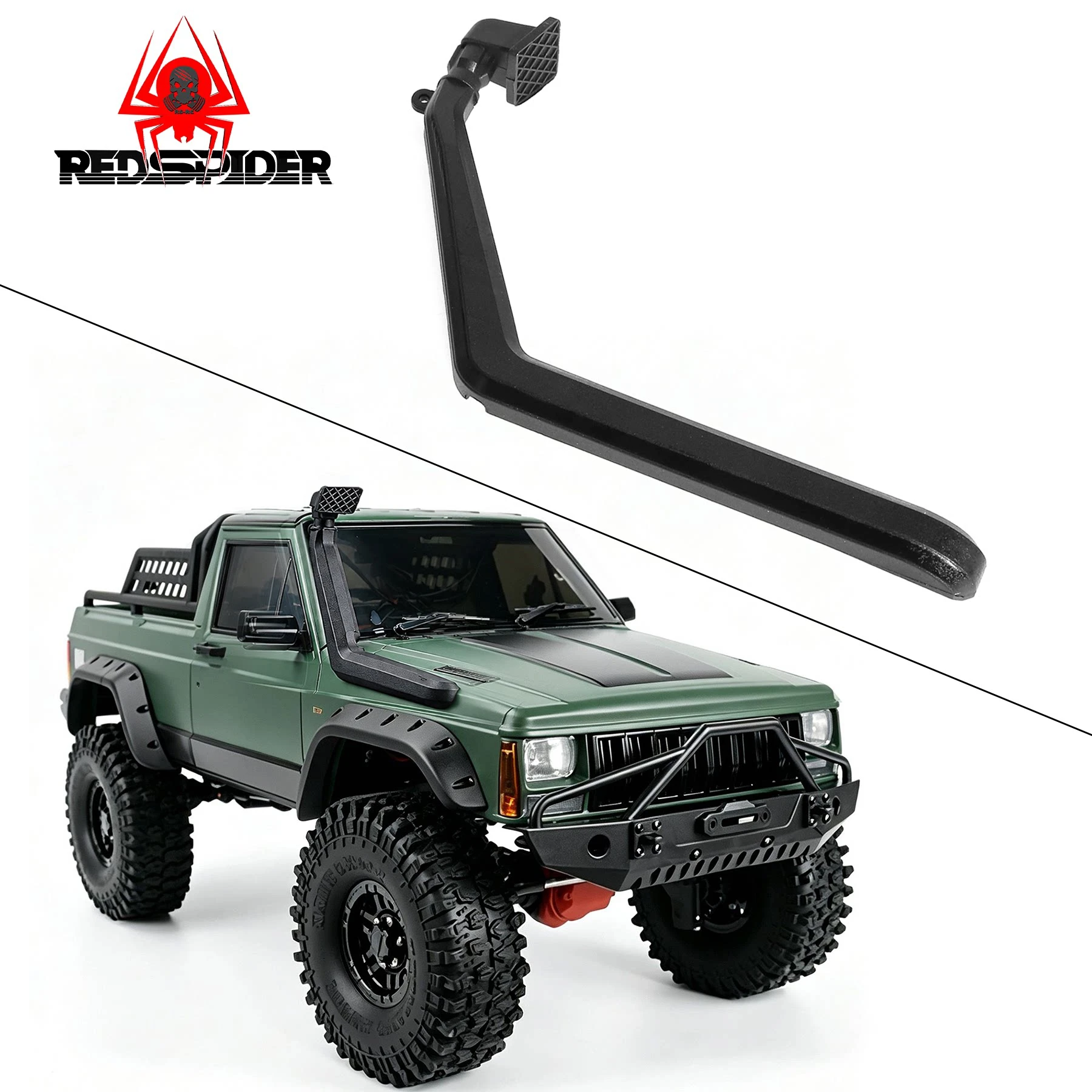 RC Crawler Snorkel Simulated Decoration, 1/10 Scale RC Car Wading Snorkel Accessory for Traxxas TRX4 Axial SCX10 D90 Cherokee FM