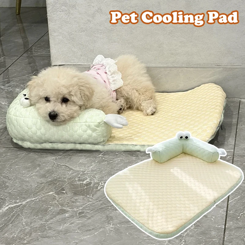 Ice Silk Cooling Orthopedic Dog Bed with Removable Waterproof Cover, Breathable  Pet Mat Anti-slip for Dogs and Cats