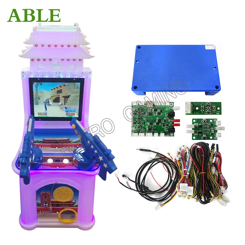 

Kid Arcade Gun Cabinet 20 in 1 DIY Children Shooting Game Gun Machine Kit Parts With Shot Mainboard Coin Operated Games