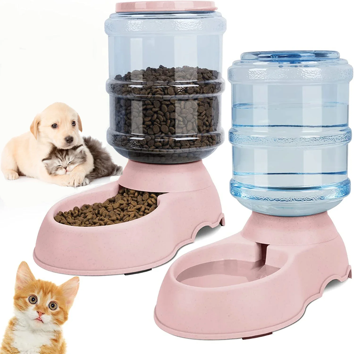 Dispensador Automático de Água com Grande Capacidade, Comedouro para Animais de Estimação, Tigela de Comida para Cães Pequenos, Comedouro para Gatos, Tigela de Água para Animais de Estimação
