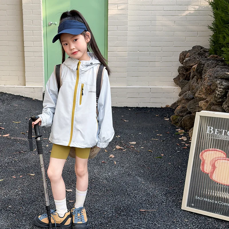 Children High-quality Natural Bamboo Fiber Breathable Camping Outdoor Contrasting Jacket Trendy 2026 Spring Summer New