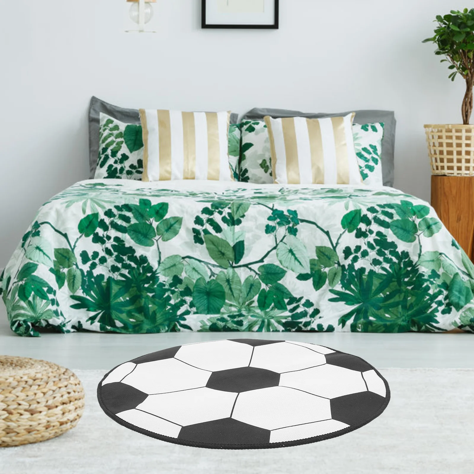 Football Computer Chair Mat Circle Area Rug Round Carpet for Living Room American Style