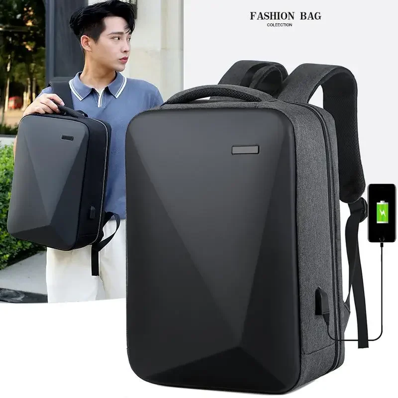 

Usb Men's Business Password Double Shoulder Backpack Large Capacity Anti-theft Computer Bag Hard Case Waterproof Travel Backpack