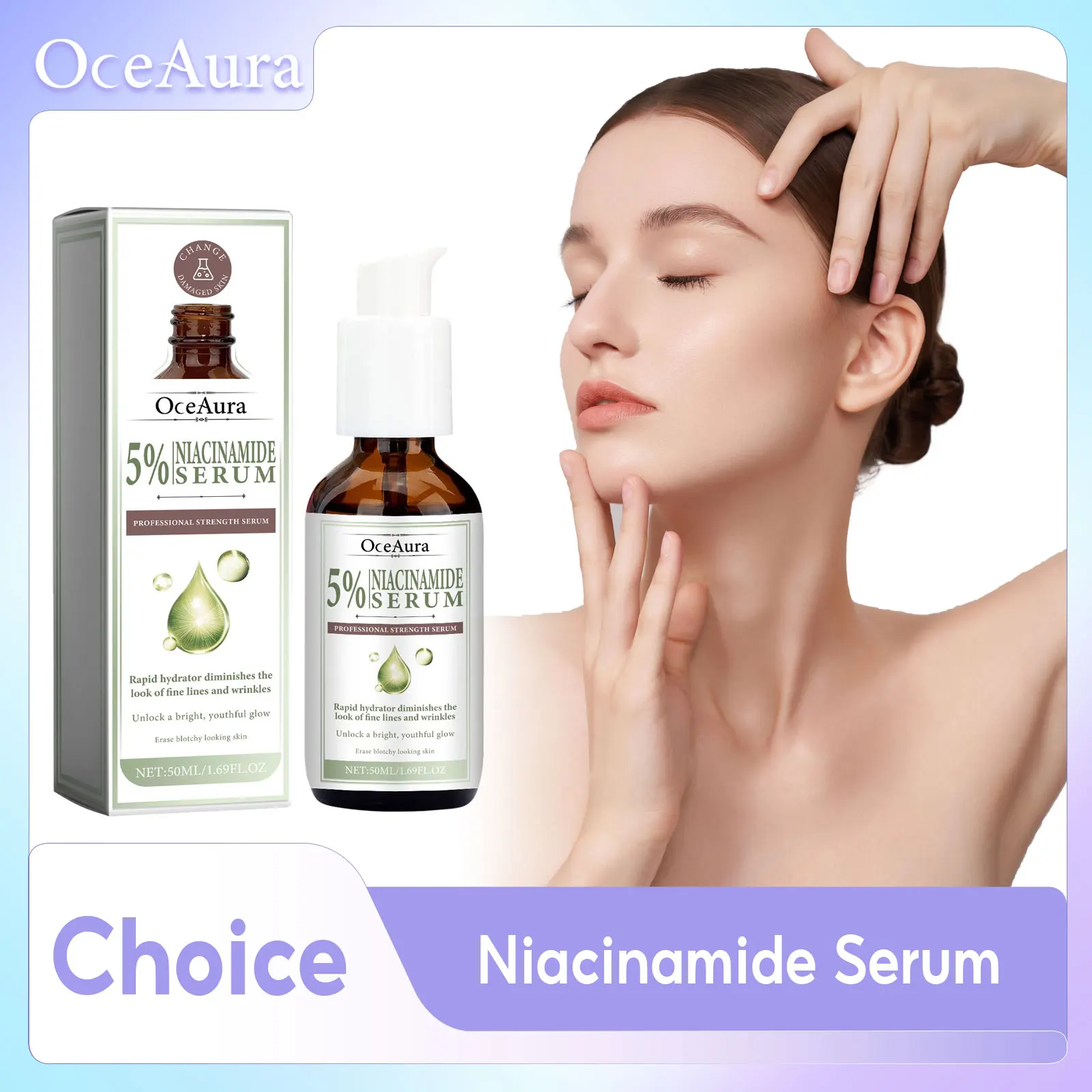 Niacinamide Serum Fade Fine Lines Reduce Melanin Lighten Skin Moisturizing Essence Shrink Pores Smooth Brightening Facial Serum