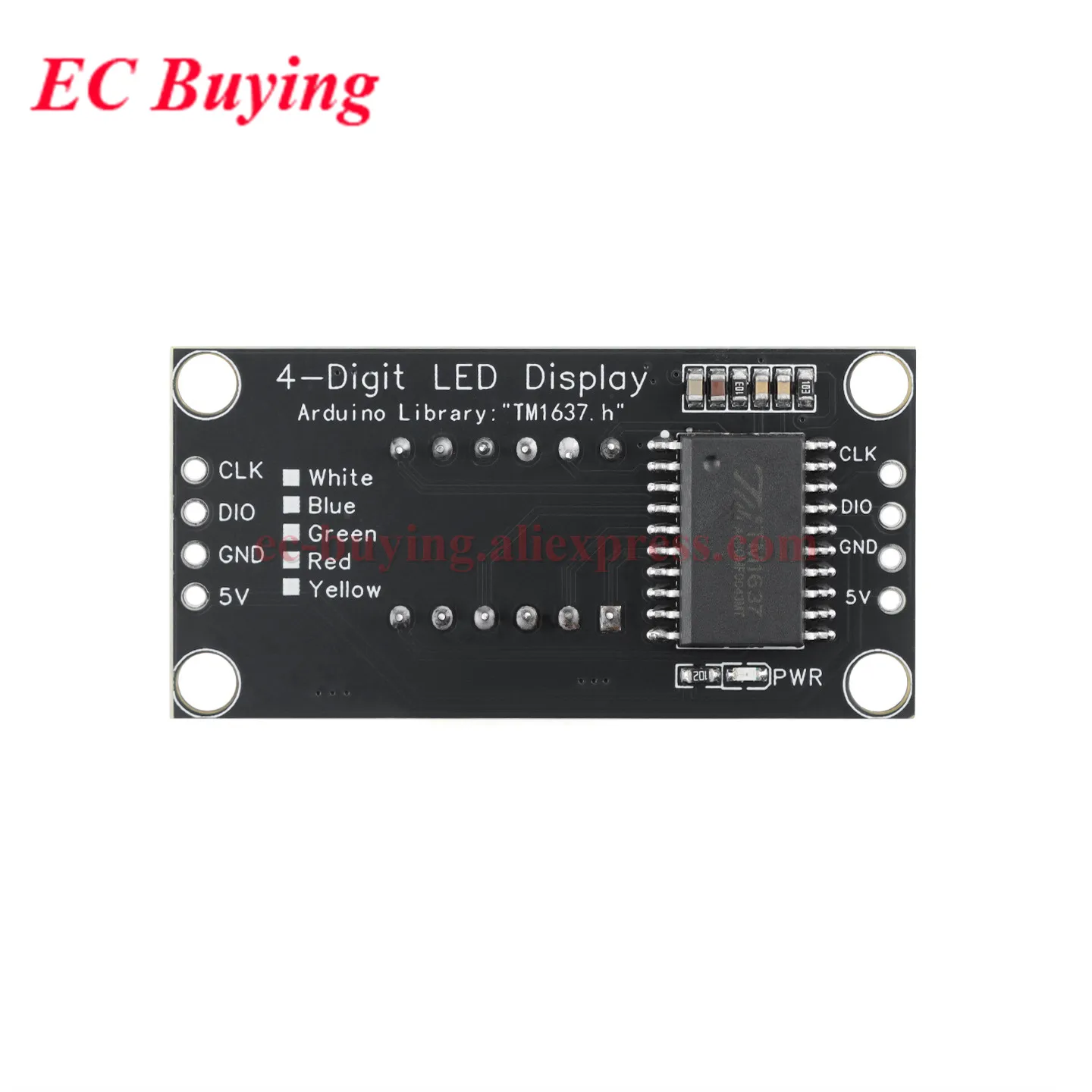 Módulo de Display LED TM1637 para Arduino, 4 Dígitos, 7 Segmentos, 0.36'' 0.56'', Tubo Digital de Hora, Vermelho, Azul, Branco