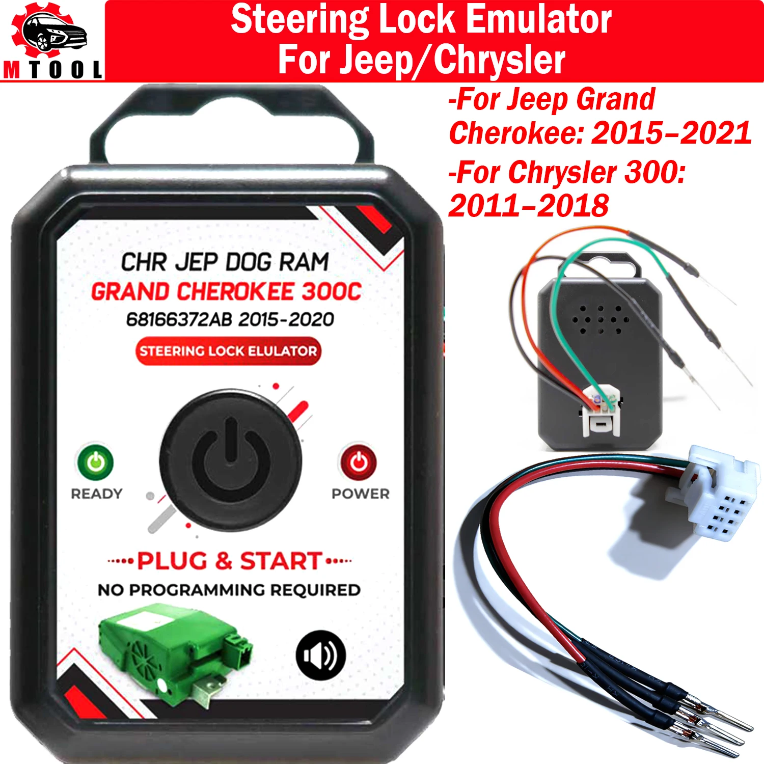 New Steering Lock Simulator Emulator for Jeep Grand Cherokee 2015-2021 For Chrysler 300 2011-2018 Plug & Start No Need Program