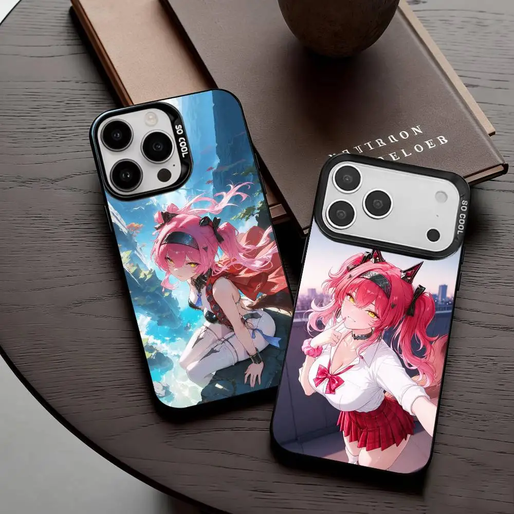 

W-Wuthering Waves L-Lupa Phone Case For iPhone17,16,15,14,13,12,11 Plus,Pro Max Black Candy silver phone case