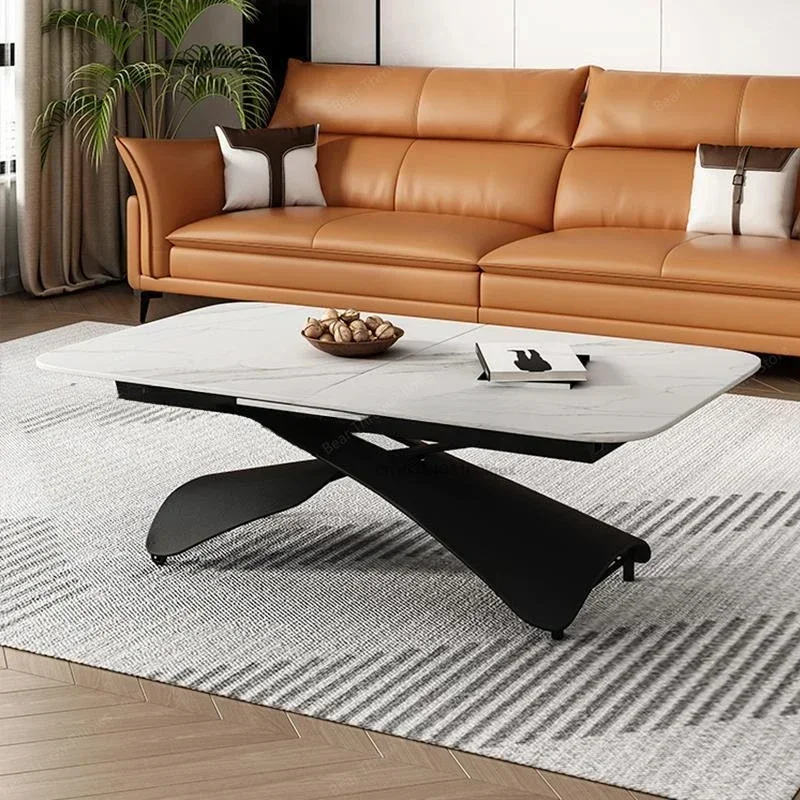 Italian Lifting Table Rock Slate White Coffee Tables For Living Room Small Luxury Folding Table Rectangle Dining Room