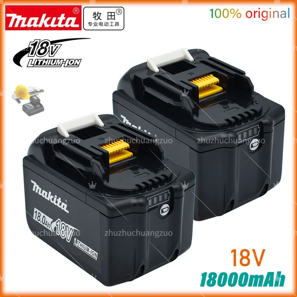 100% Makita Replacement 18V 18.0Ah Battery For BL1840 BL1840B BL1830 BL1830B BL1850 BL1850B rechargeable battery LED indicateur