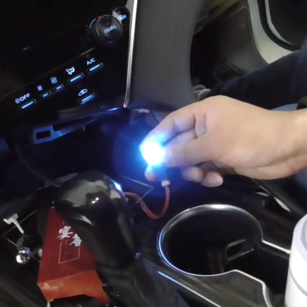 LED Car Interior Water Cup Storage Box Lamp Ice Blue Atmosphere Decorative Light Ambient Light For Toyota Camry 2018 19 20 2021