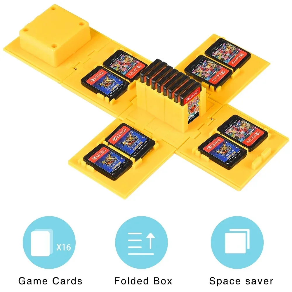 16 Slots Opvouwbare Game Kaarten Kubus Box voor Schakelaar Game Card Draagbare Verzameldoos Schakelaar/Lite/OLED Game Card Opbergdoos