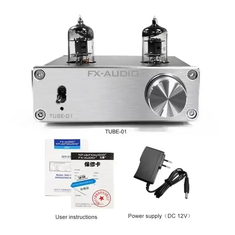 2020 FX-AUDIO Buis-01(6J1) Buis-03(6K4) hifi 2.0 Draagbare Tuning Tube Pre Amplifier Dac Digitale Audio Decoder DC12V/1A Adapter