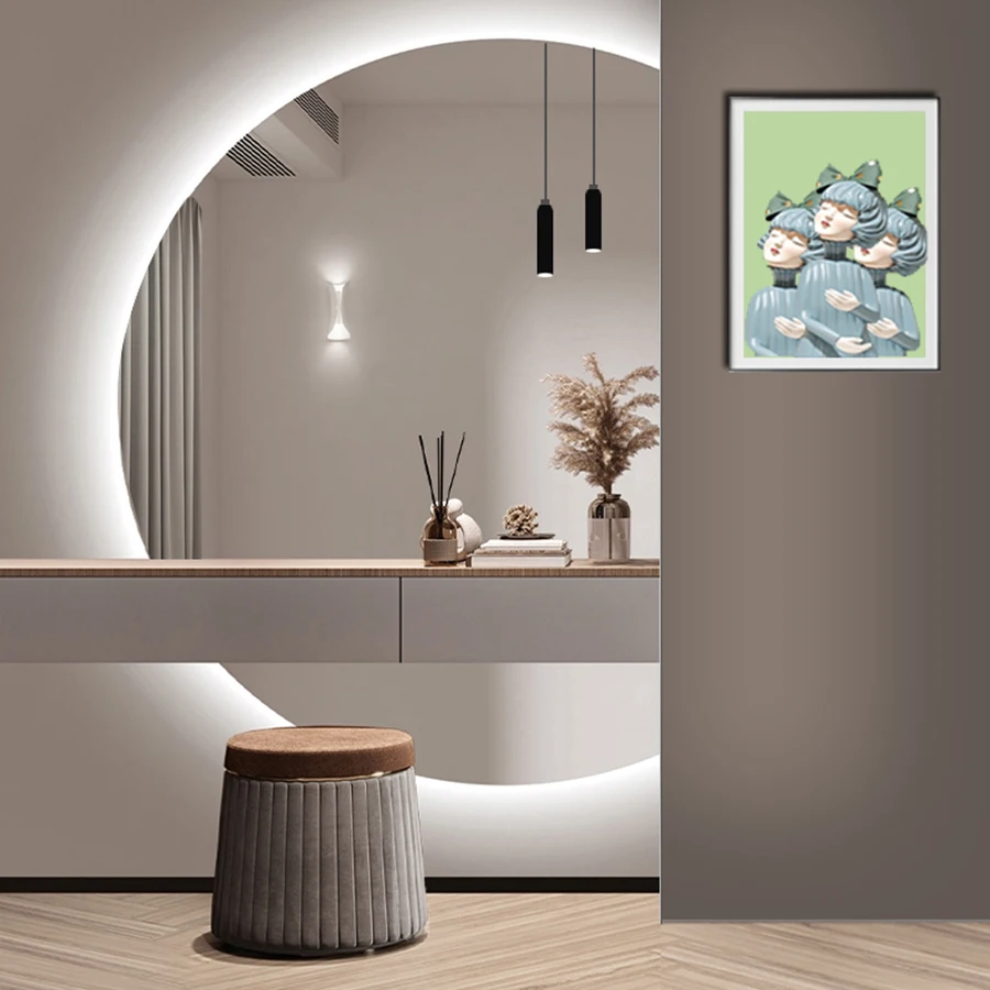 Makijaż duże całe ciało lustra ścienne światło sypialnia rzemiosło lustro łazienkowe Design Vanity Modern Style lustro kosmetyczne dekoracja domu