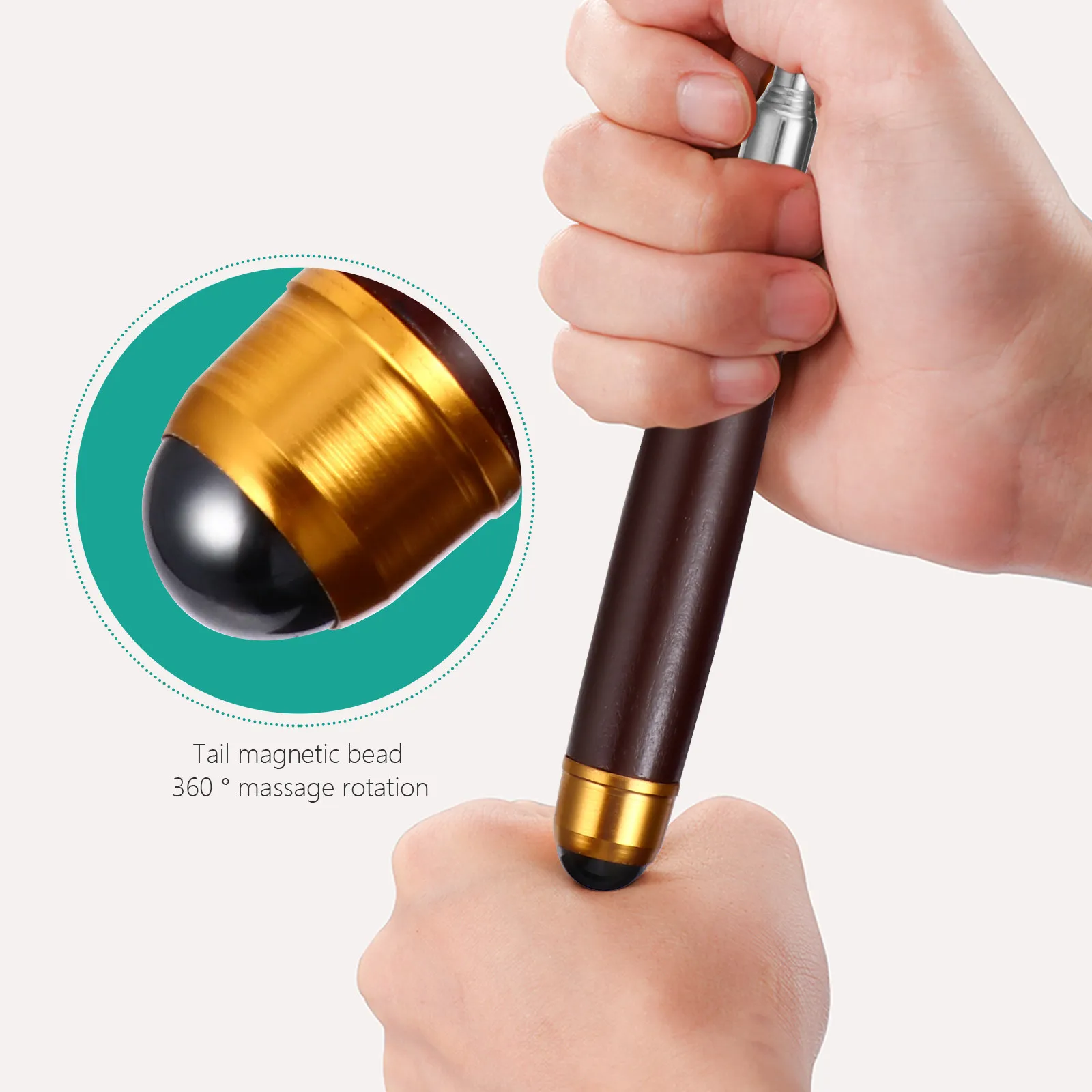 Back Scratcher Telescoping Extendable Long Wooden Handle Itch Relief Massager Tool Stainless Steel Body Scratcher Retractable view 2