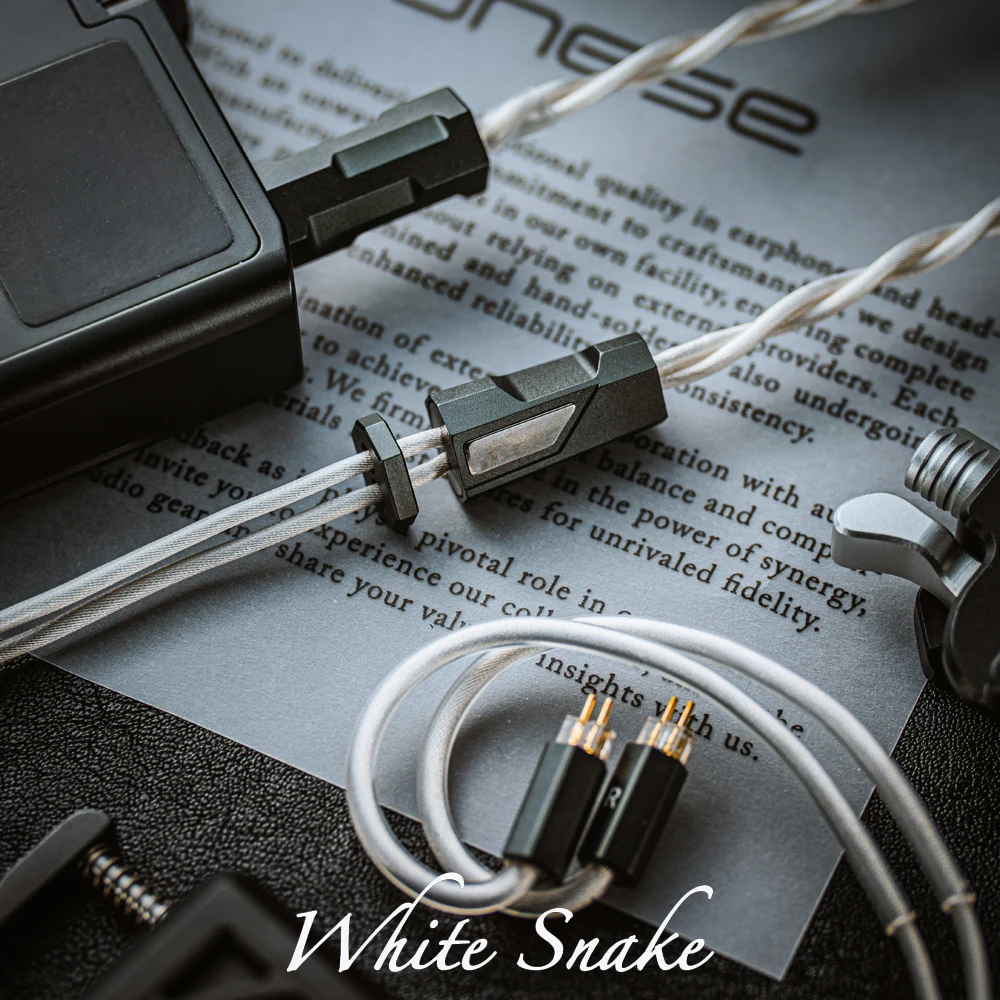 Angelears X Yongse WhiteSnake Edition Pure Silver+Silver Plated Single Crystal Copper Coaxial Structure Earphone Cable