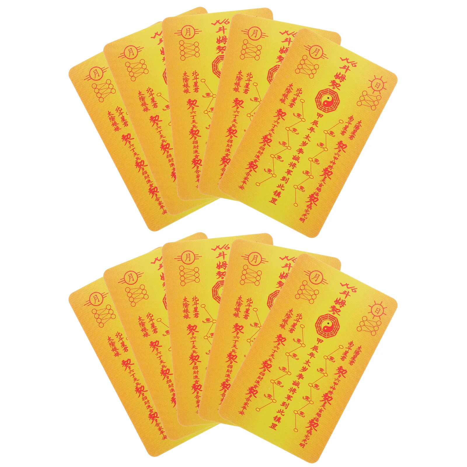 10 Pcs Tai Sui Card Chinese Amulet Religious Fortune General Auspicious Cards Portable Success and Protection