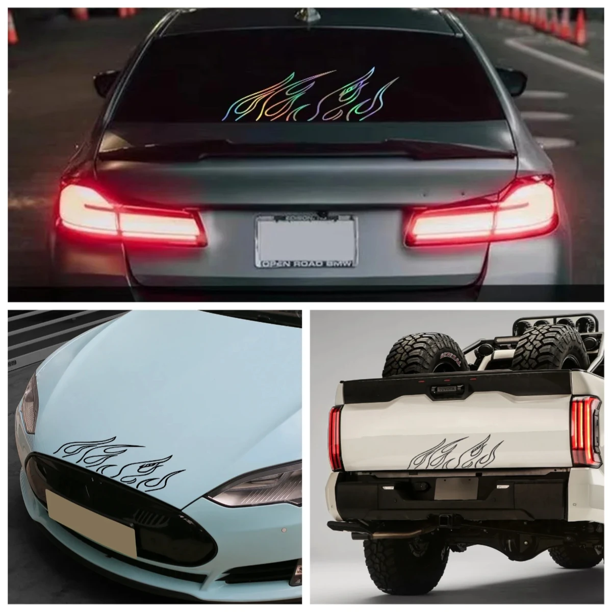 

Car Stickers Funny Flame Decor Decals Outdoor Self-Adhesive Decoration For Vehicle Window Hood Bumper Tailgate Door Side