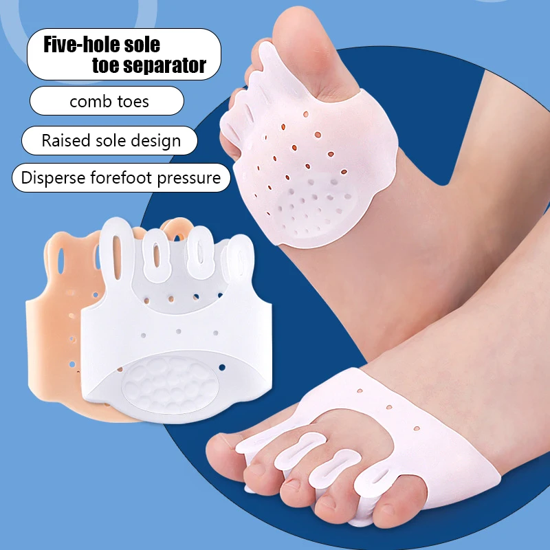 2pieces=1pair Gel Silicone Bunion Corrector Toe Separators Forefoot Pads Orthopedic Braces Orthotic Hallux Valgus Spacers