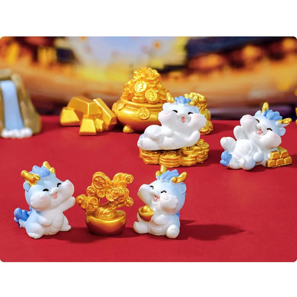 Gifts China-Chic Figurine Little Resin New Year Miniature Figurines Zodiac Dragon Handmade Dragon Ornaments Home