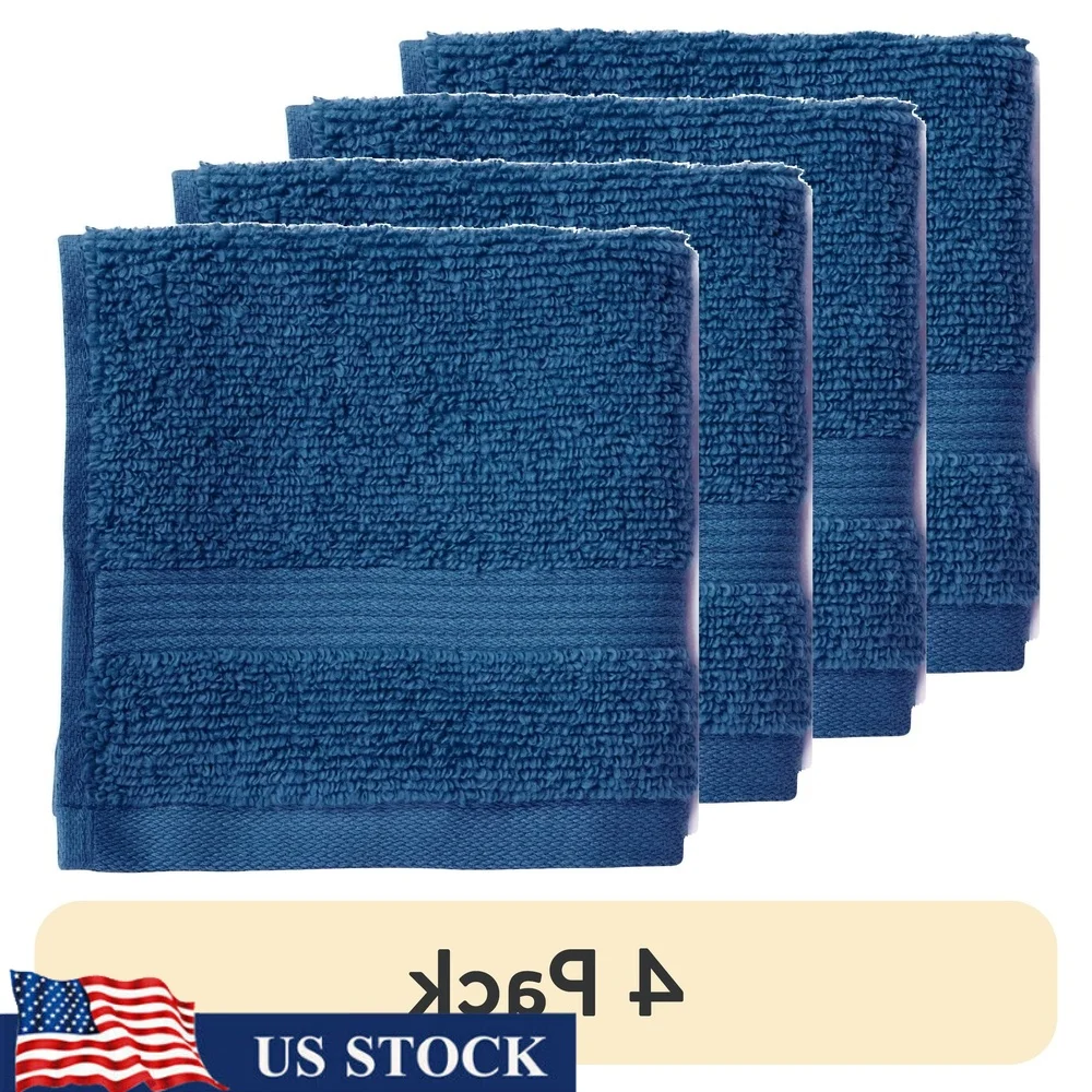 

(4 pack Performance Solid Washcloth 12" x 12" Indigo